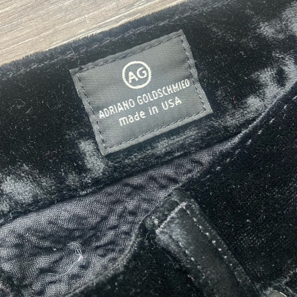AG Adriano Goldschmied Legging Super Skinny Black Velvet Size 25R - Picture 4 of 5